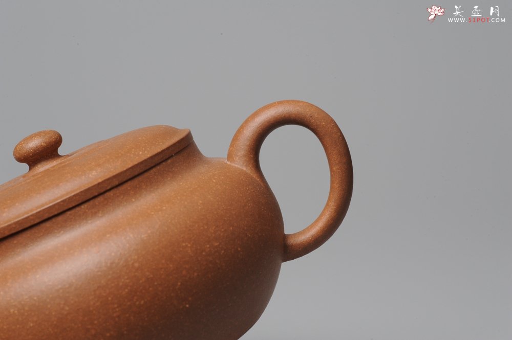 紫砂壶图片：全手工新作柿花 桂花泥 大口实用 - 宜兴紫砂壶网