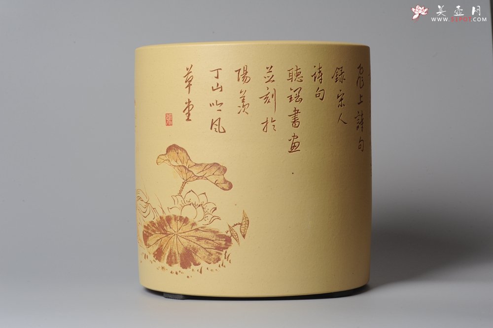 紫砂壶图片：出水芙蓉 清雅笔筒 自品 - 宜兴紫砂壶网