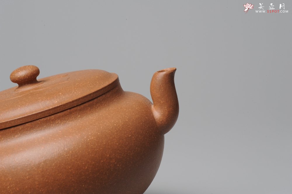 紫砂壶图片：全手工新作柿花 桂花泥 大口实用 - 宜兴紫砂壶网