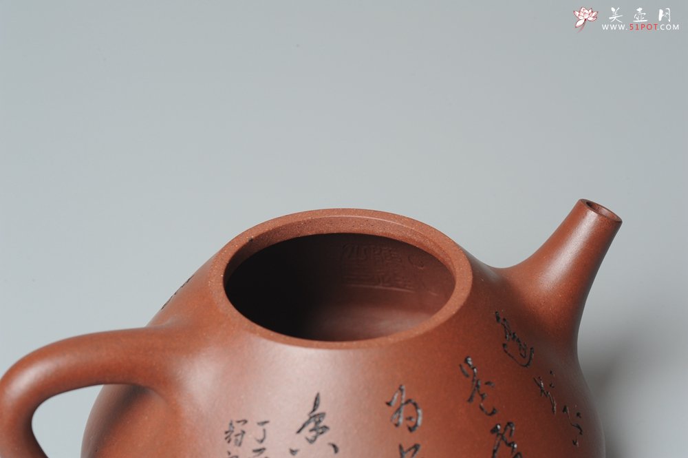 紫砂壶图片：袁冠定文气装饰 全手工子冶石瓢 - 宜兴紫砂壶网