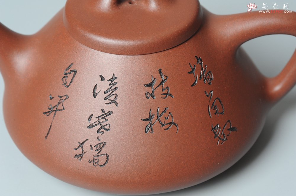 紫砂壶图片：袁冠定文气装饰 全手工子冶石瓢 - 宜兴紫砂壶网