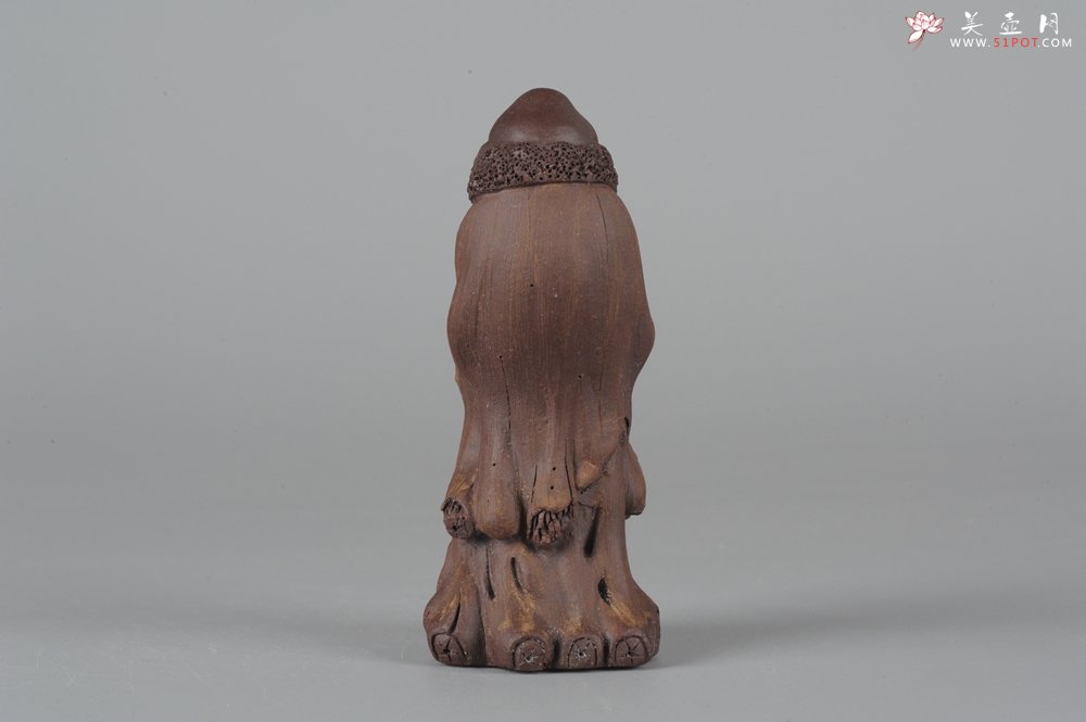 紫砂壶图片：精品小号树桩达摩茶宠摆件 神态生动  - 宜兴紫砂壶网