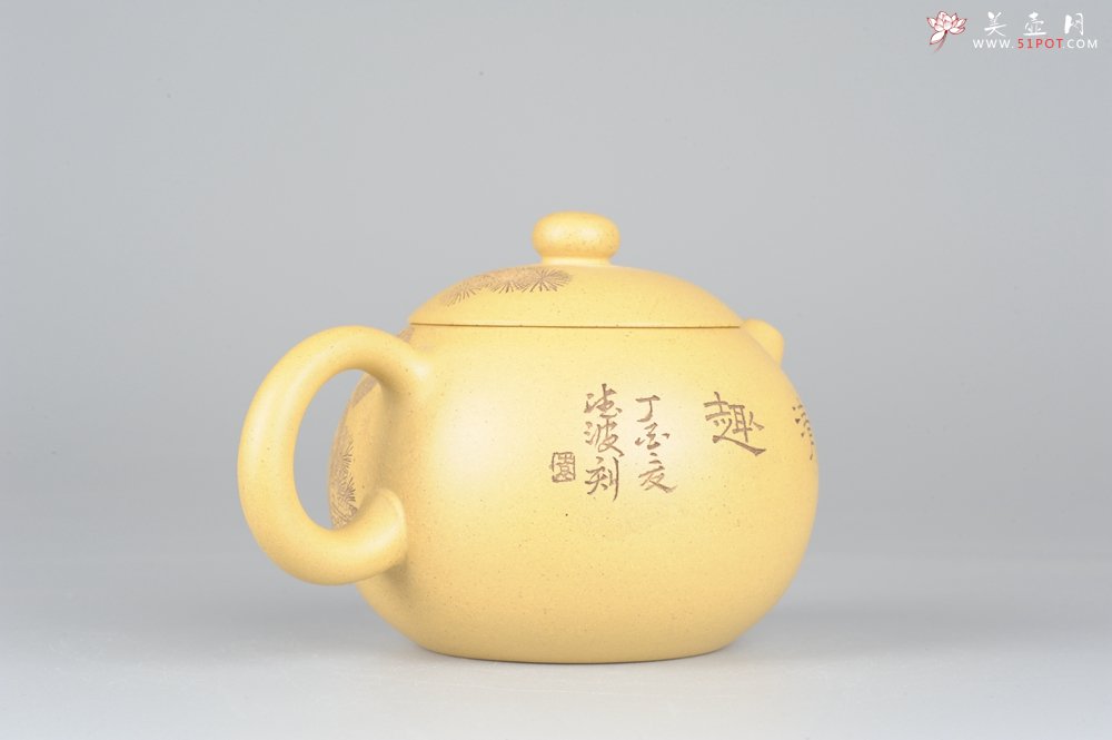 紫砂壶图片：国助唐文本绿西施  端庄 助工袁德波装饰  - 宜兴紫砂壶网