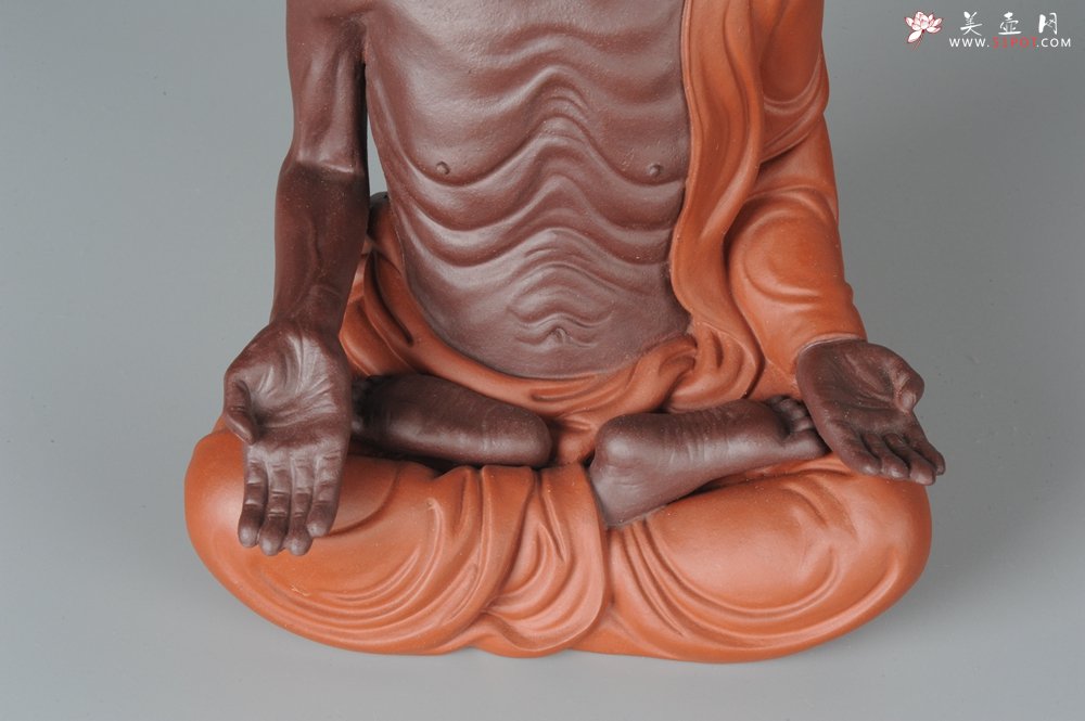 紫砂壶图片：静观罗汉 醉泥人郑玉阳精品雕塑 大号精品 - 宜兴紫砂壶网