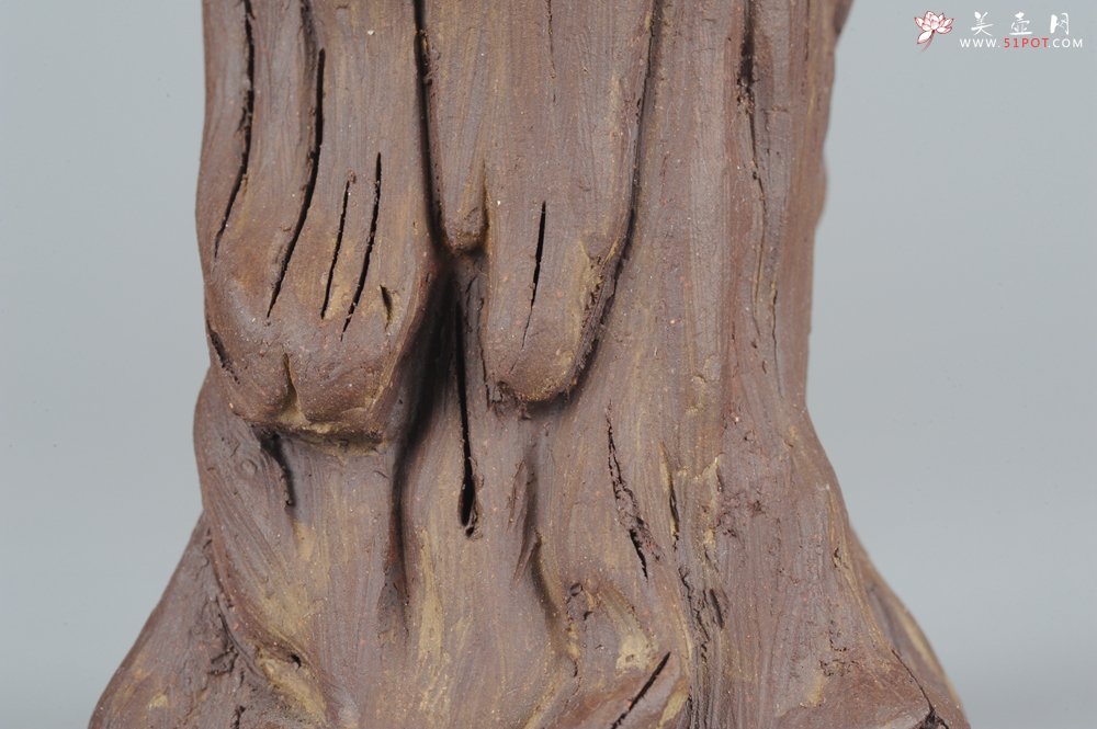 紫砂壶图片：大号树桩达摩 神态生动 精致茶宠 - 宜兴紫砂壶网