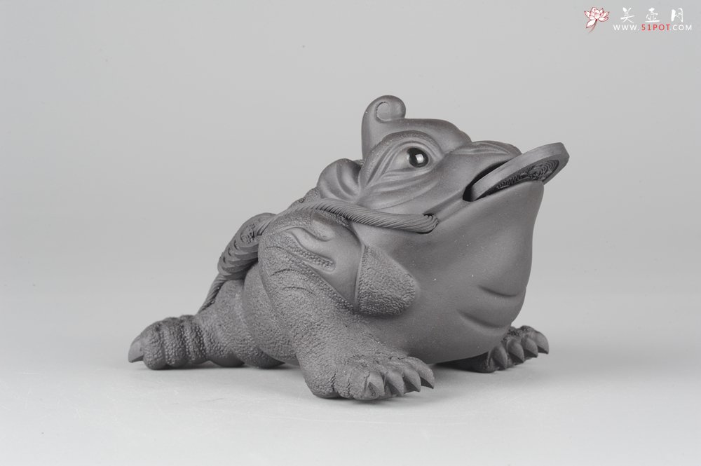 紫砂壶图片：美宠特惠 独角醉美招财金蟾茶宠 - 宜兴紫砂壶网