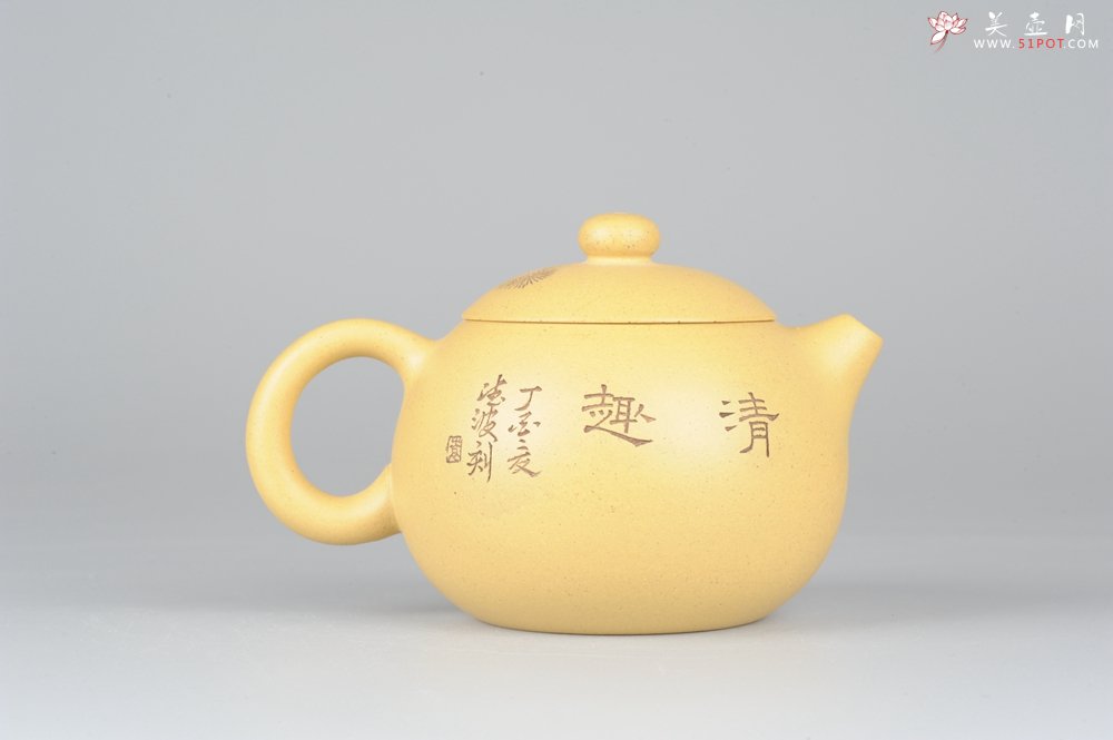 紫砂壶图片：国助唐文本绿西施  端庄 助工袁德波装饰  - 宜兴紫砂壶网