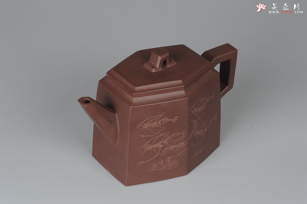 紫砂壶图片：美壶特惠 精品全手工高六方 - 宜兴紫砂壶网