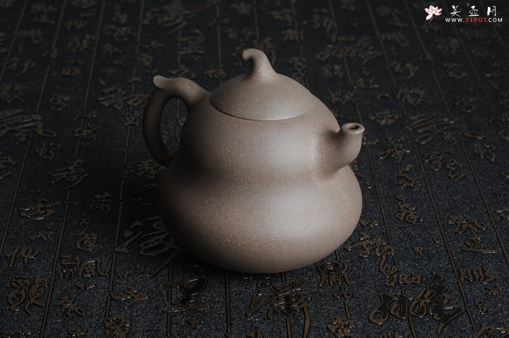 紫砂壶图片：美壶特惠 优质青灰段泥葫芦福禄壶 - 宜兴紫砂壶网