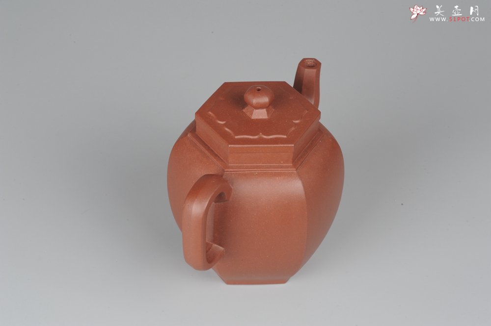 紫砂壶图片：美壶特惠 全手工六方宫灯壶 高挑大气 - 宜兴紫砂壶网