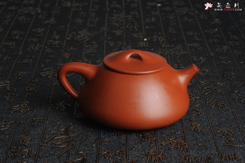 紫砂壶图片：百分百全手工优质朱泥石瓢壶 - 宜兴紫砂壶网