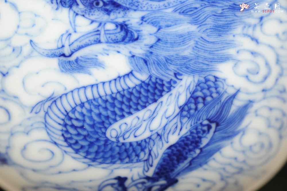 紫砂壶图片：生肖龙 景德镇全手工手绘青花主人杯  - 宜兴紫砂壶网