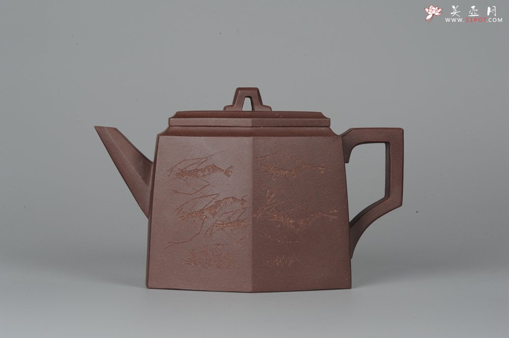 紫砂壶图片：美壶特惠 精品全手工高六方 - 宜兴紫砂壶网