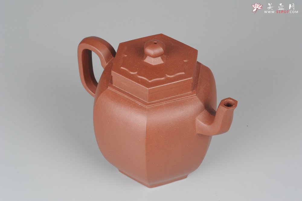紫砂壶图片：美壶特惠 全手工六方宫灯壶 高挑大气 - 宜兴紫砂壶网