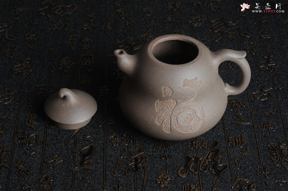 紫砂壶图片：美壶特惠 优质青灰段泥葫芦福禄壶 - 宜兴紫砂壶网