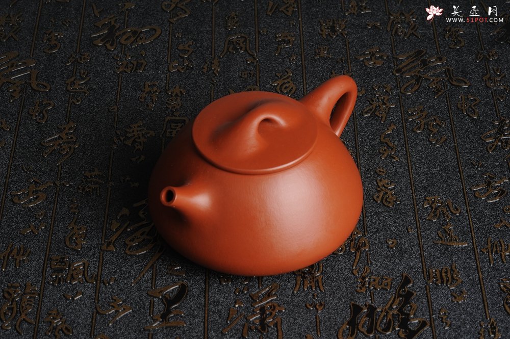 紫砂壶图片：百分百全手工优质朱泥石瓢壶 - 宜兴紫砂壶网