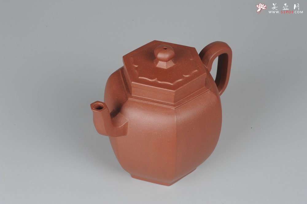 紫砂壶图片：美壶特惠 全手工六方宫灯壶 高挑大气 - 宜兴紫砂壶网