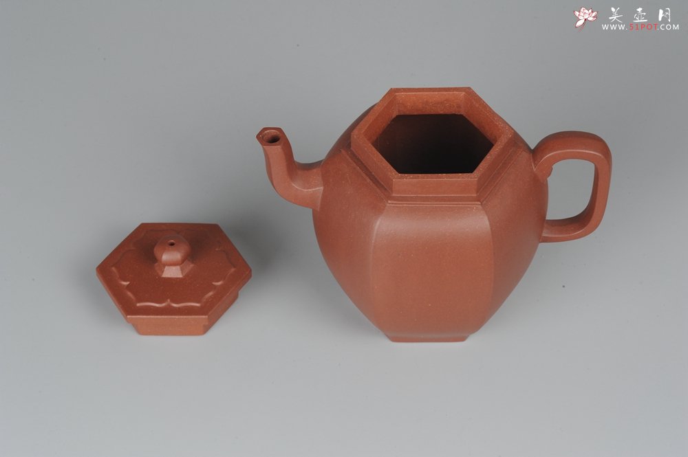 紫砂壶图片：美壶特惠 全手工六方宫灯壶 高挑大气 - 宜兴紫砂壶网