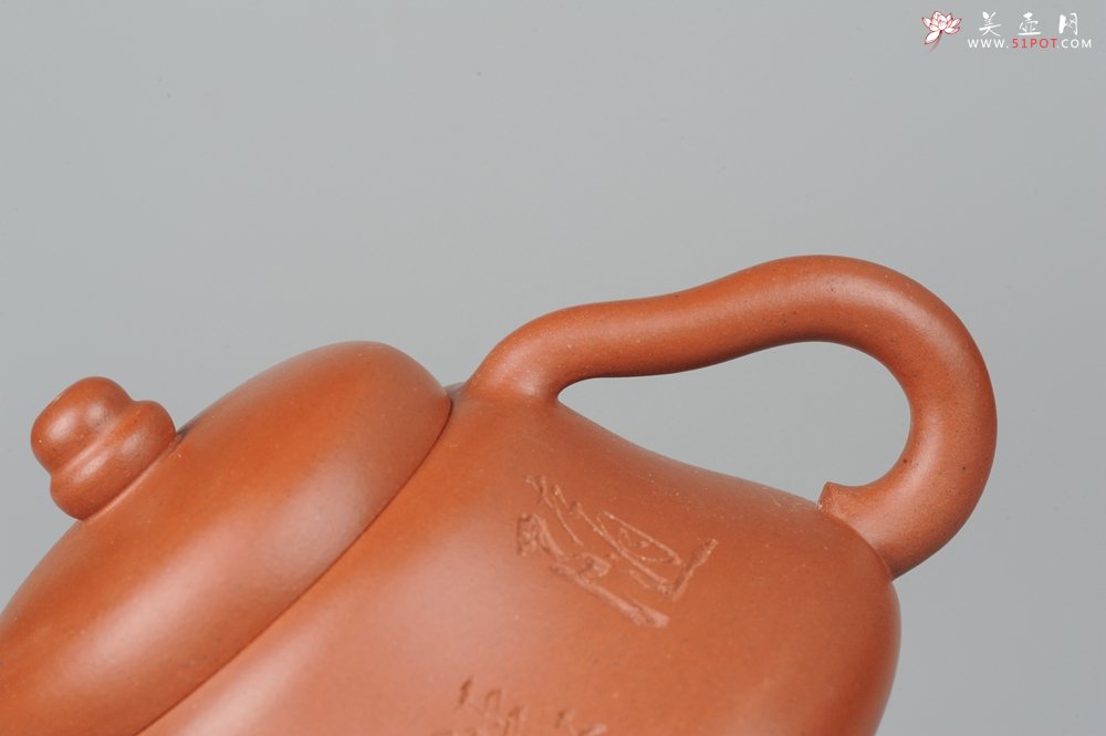 紫砂壶图片：小红泥也是朱泥全手工葫芦 司磊精心装饰 - 宜兴紫砂壶网