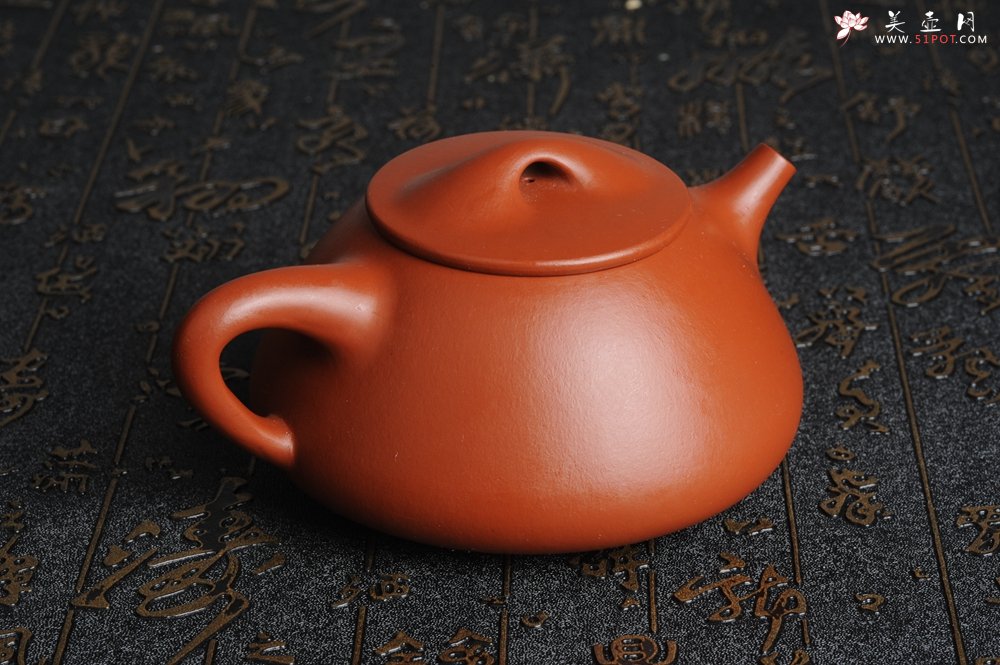 紫砂壶图片：百分百全手工优质朱泥石瓢壶 - 宜兴紫砂壶网