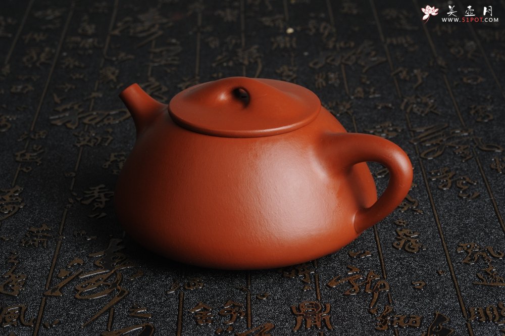 紫砂壶图片：百分百全手工优质朱泥石瓢壶 - 宜兴紫砂壶网