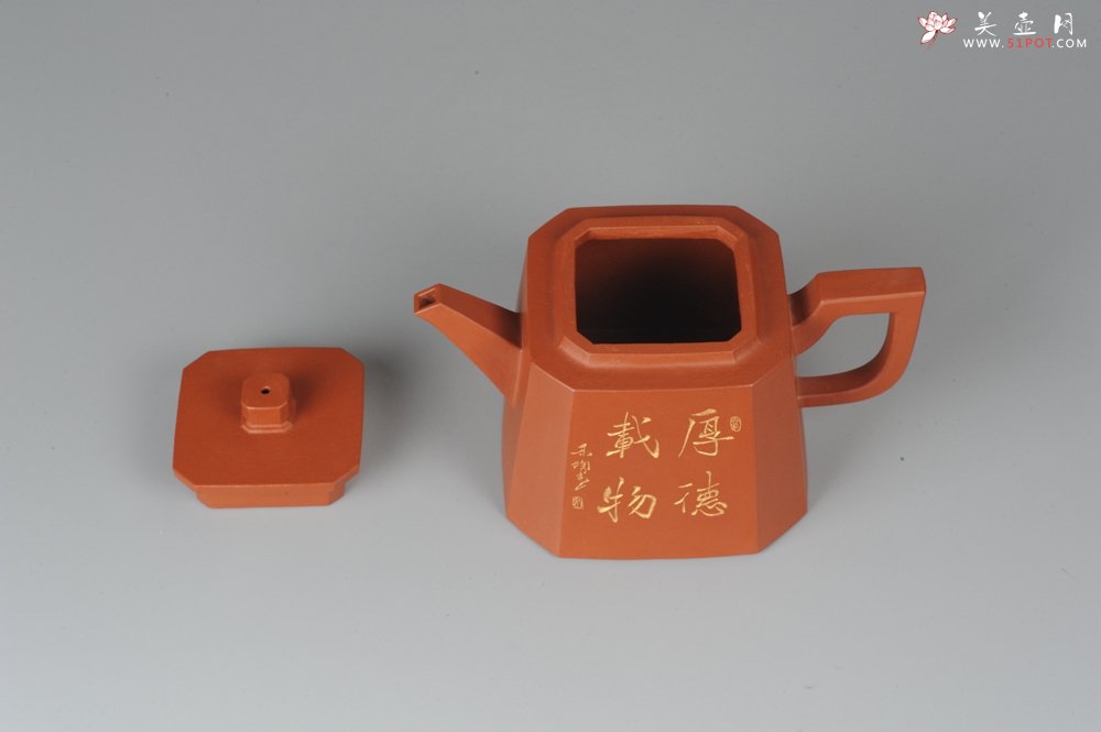 紫砂壶图片：线条优美 文气十足 全手工四方玉鼎 - 宜兴紫砂壶网