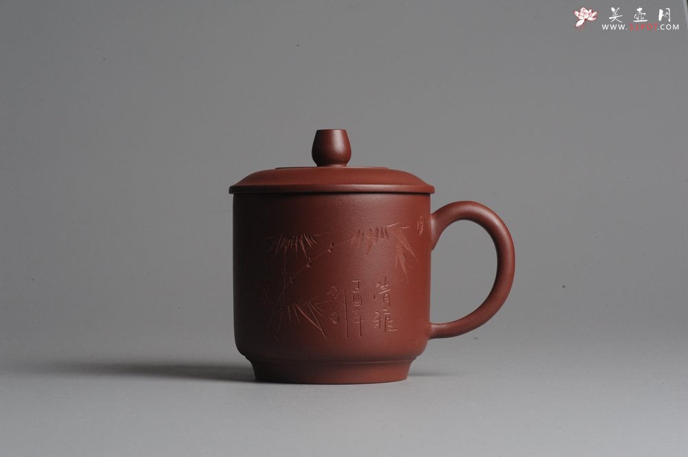 紫砂壶图片：美壶双节特惠 清雅秀竹盖杯 - 宜兴紫砂壶网