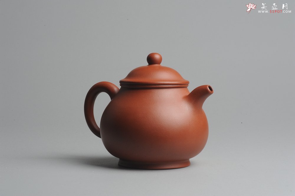 紫砂壶图片：全手工小红泥端庄秀美潘壶 - 宜兴紫砂壶网