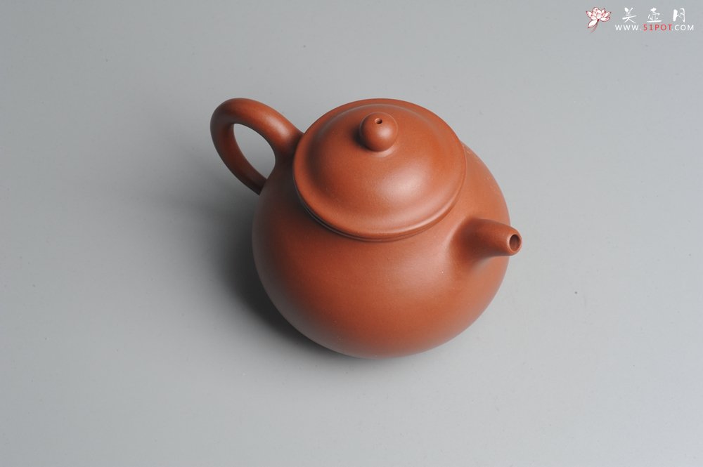 紫砂壶图片：全手工小红泥端庄秀美潘壶 - 宜兴紫砂壶网