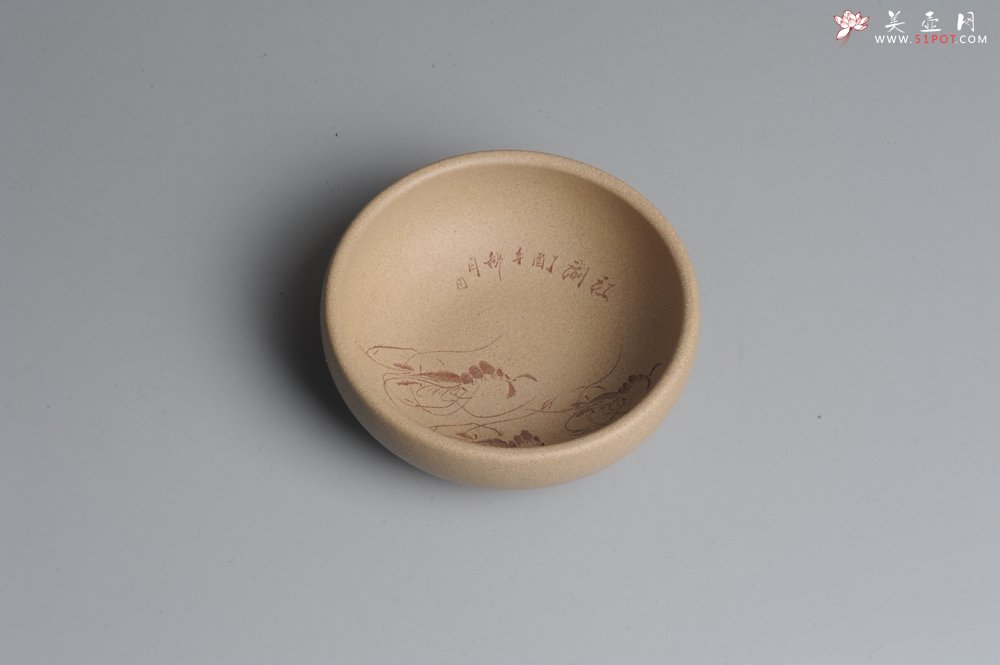 紫砂壶图片：精品美杯 戏虾主人杯品茗杯 适合把玩 - 宜兴紫砂壶网