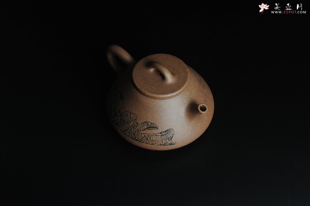 紫砂壶图片：全手工心舟石瓢 毛国强徒弟陆轶舟文气装饰 - 宜兴紫砂壶网