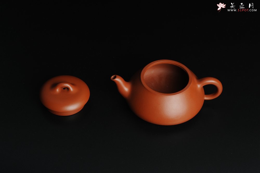 紫砂壶图片：美壶特惠 非铁红色素泥 优质朱泥端庄秀雅汉棠石瓢 - 宜兴紫砂壶网