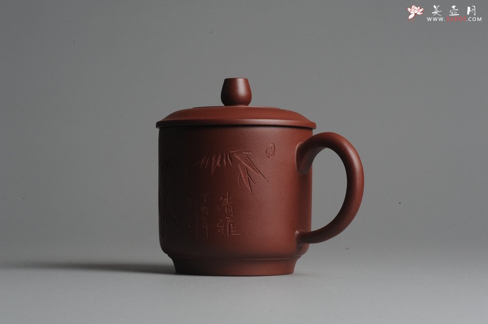 紫砂壶图片：美壶双节特惠 清雅秀竹盖杯 - 宜兴紫砂壶网