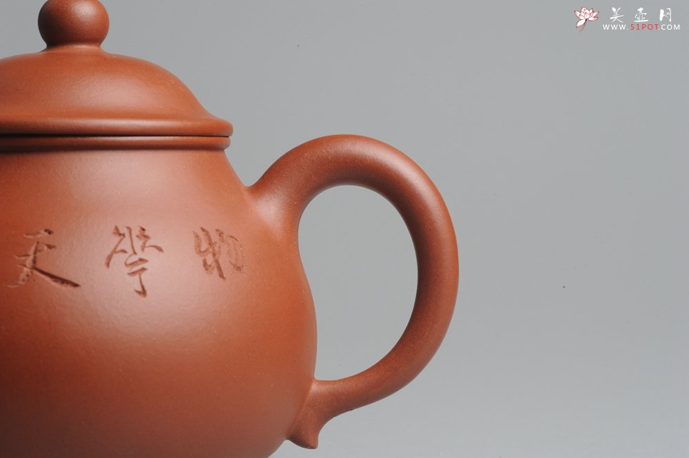 紫砂壶图片：全手工小红泥端庄秀美潘壶 - 宜兴紫砂壶网