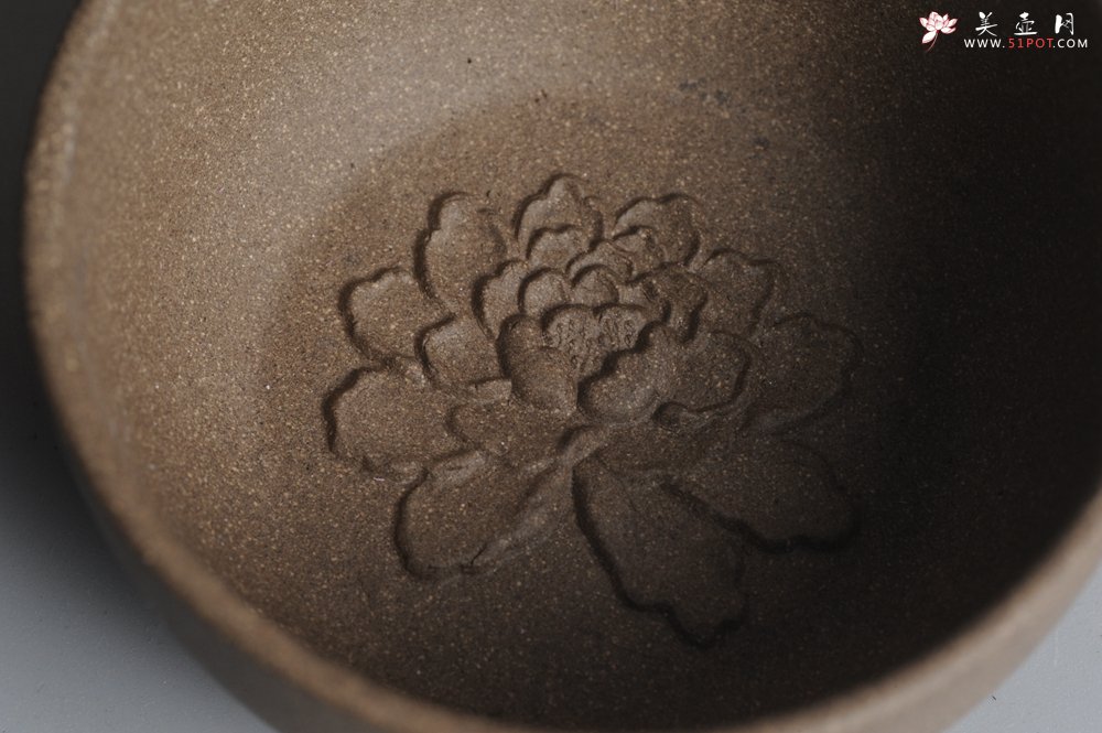 紫砂壶图片：段泥牡丹品茗杯 不包邮 - 宜兴紫砂壶网