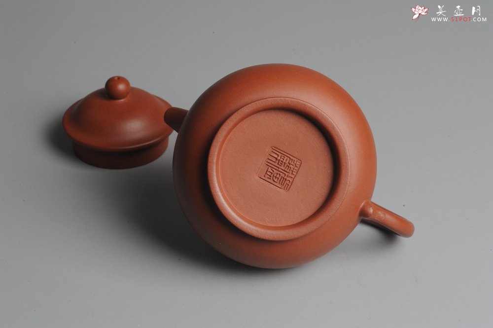紫砂壶图片：全手工小红泥端庄秀美潘壶 - 宜兴紫砂壶网
