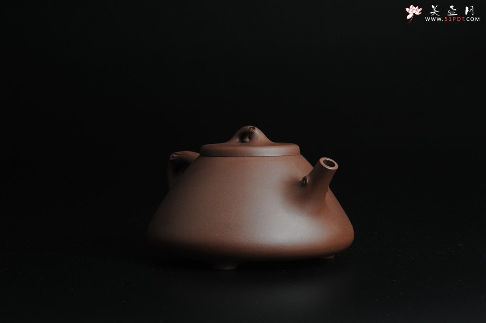 紫砂壶图片：难得老拼紫 全手春华秋实-子冶石瓢 逼真生动 - 宜兴紫砂壶网