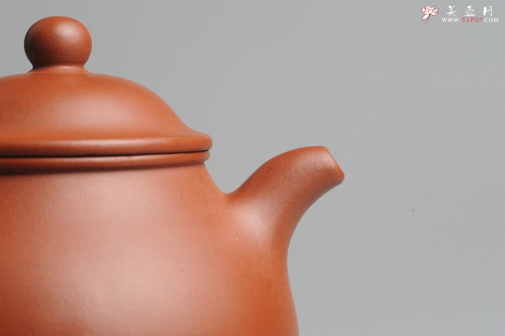 紫砂壶图片：全手工小红泥端庄秀美潘壶 - 宜兴紫砂壶网