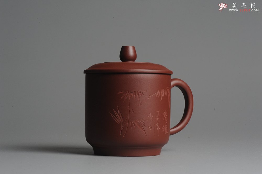 紫砂壶图片：美壶双节特惠 清雅秀竹盖杯 - 宜兴紫砂壶网