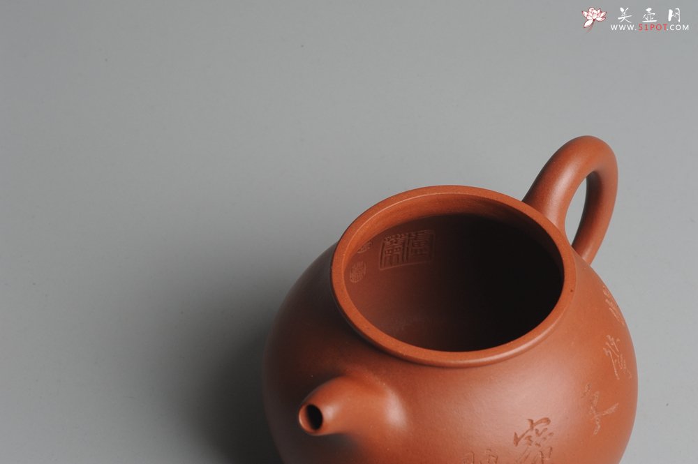 紫砂壶图片：全手工小红泥端庄秀美潘壶 - 宜兴紫砂壶网