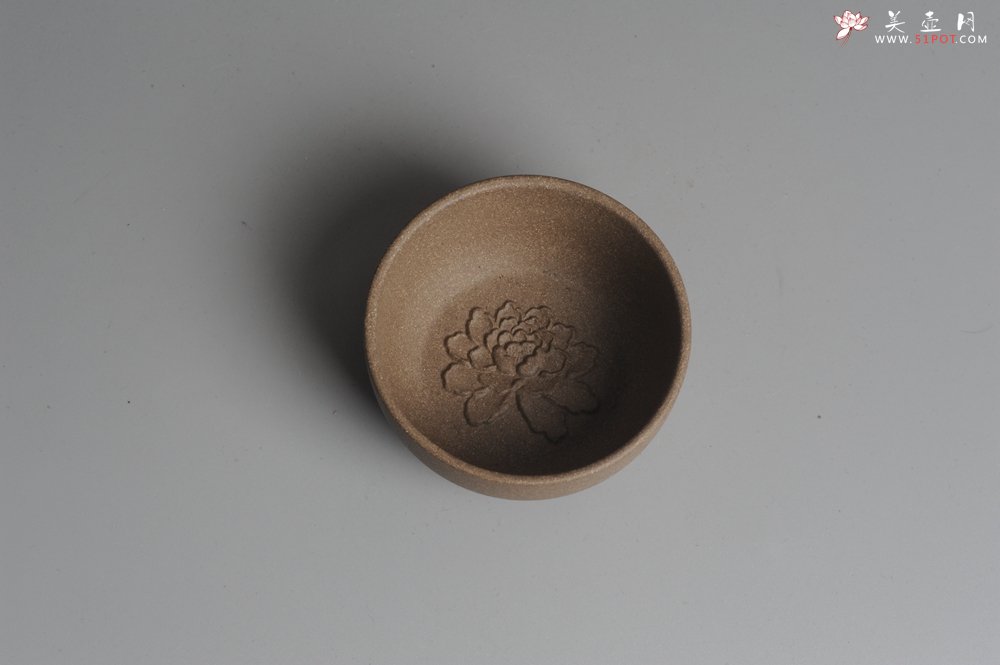 紫砂壶图片：段泥牡丹品茗杯 不包邮 - 宜兴紫砂壶网