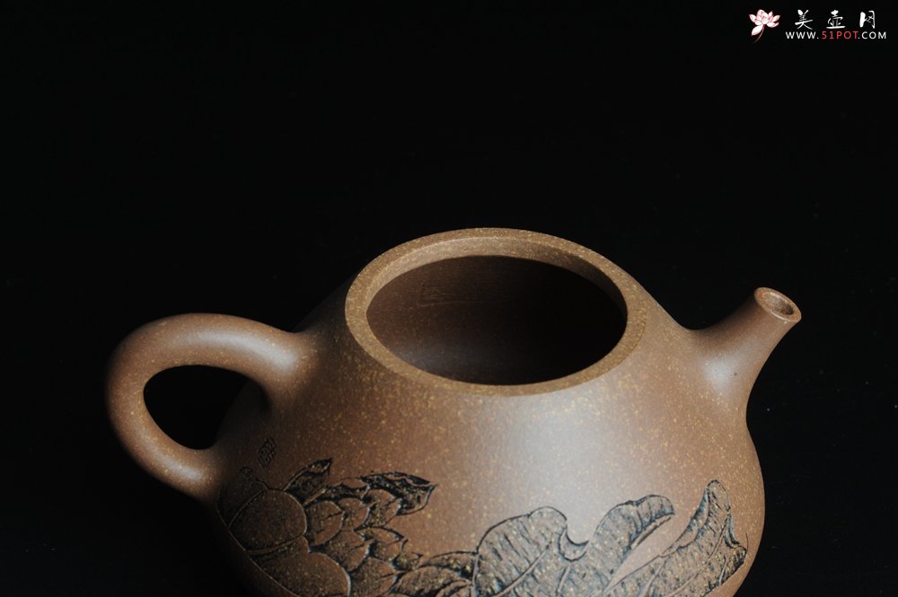 紫砂壶图片：全手工心舟石瓢 毛国强徒弟陆轶舟文气装饰 - 宜兴紫砂壶网