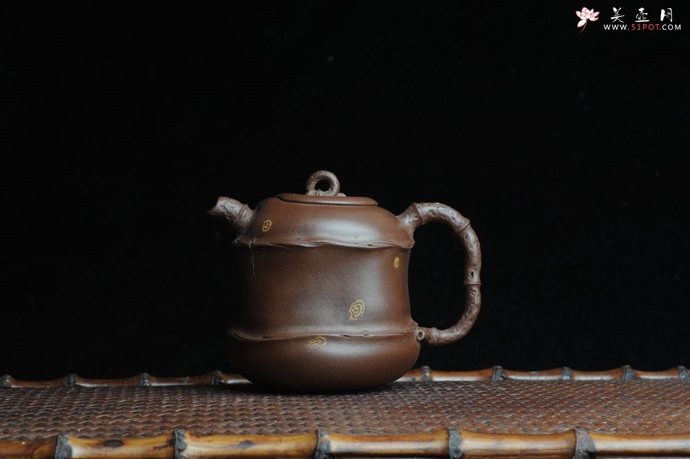 紫砂壶图片：口盖有难度 别具心意 清趣逸品~ 原创全手斑竹 - 宜兴紫砂壶网