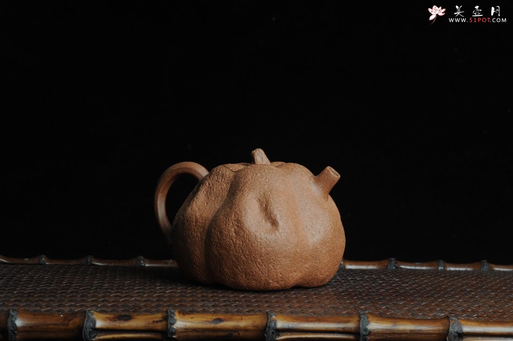 紫砂壶图片：仿生花货 全手工文人小南瓜 肌理丰富 - 宜兴紫砂壶网