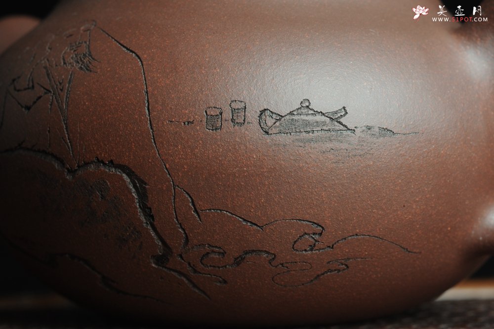 紫砂壶图片：美壶特惠 做工精致山人道洪圆珠 饱满漂亮 出水暴爽 - 宜兴紫砂壶网