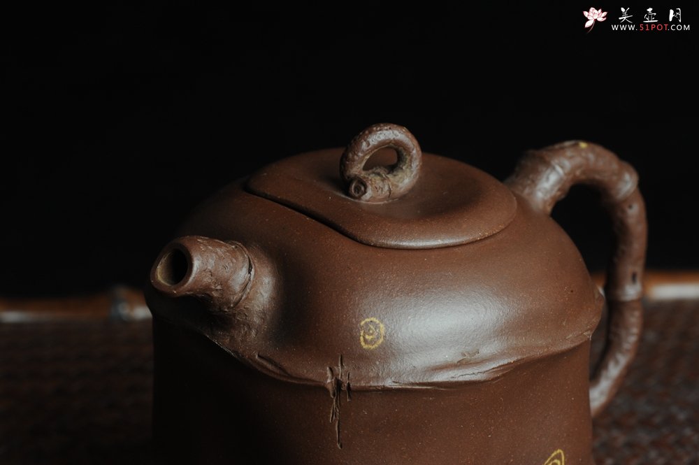 紫砂壶图片：口盖有难度 别具心意 清趣逸品~ 原创全手斑竹 - 宜兴紫砂壶网