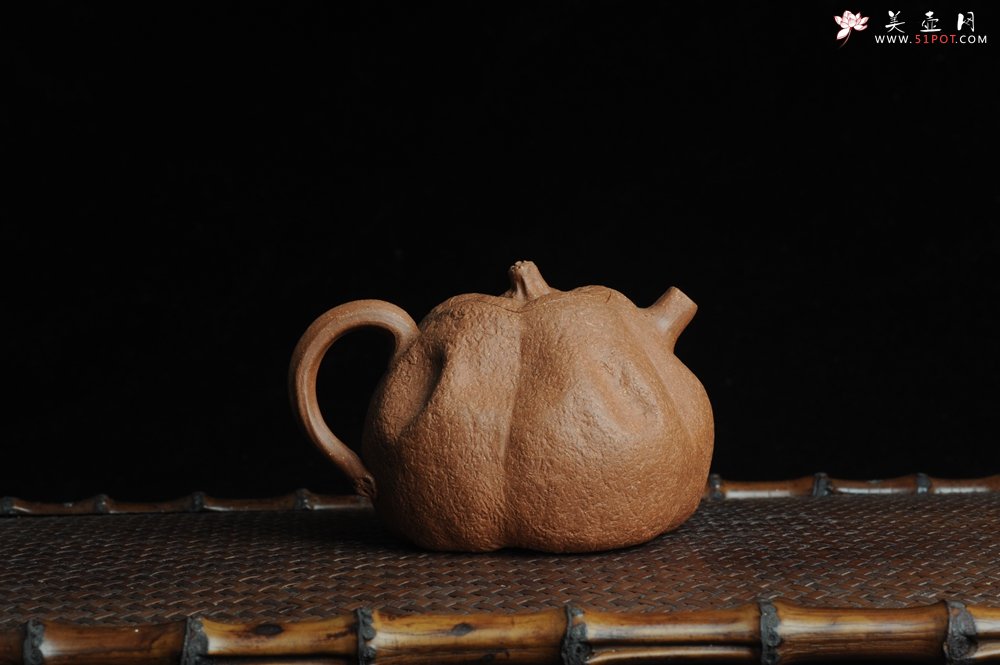 紫砂壶图片：仿生花货 全手工文人小南瓜 肌理丰富 - 宜兴紫砂壶网