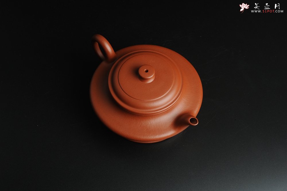 紫砂壶图片：正宗小煤窑朱泥 全手工虚扁 隽秀文气 - 宜兴紫砂壶网