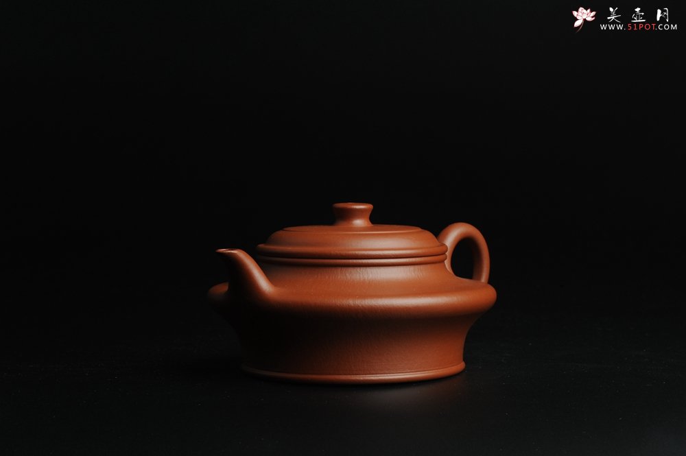 紫砂壶图片：正宗小煤窑朱泥 全手工虚扁 隽秀文气 - 宜兴紫砂壶网