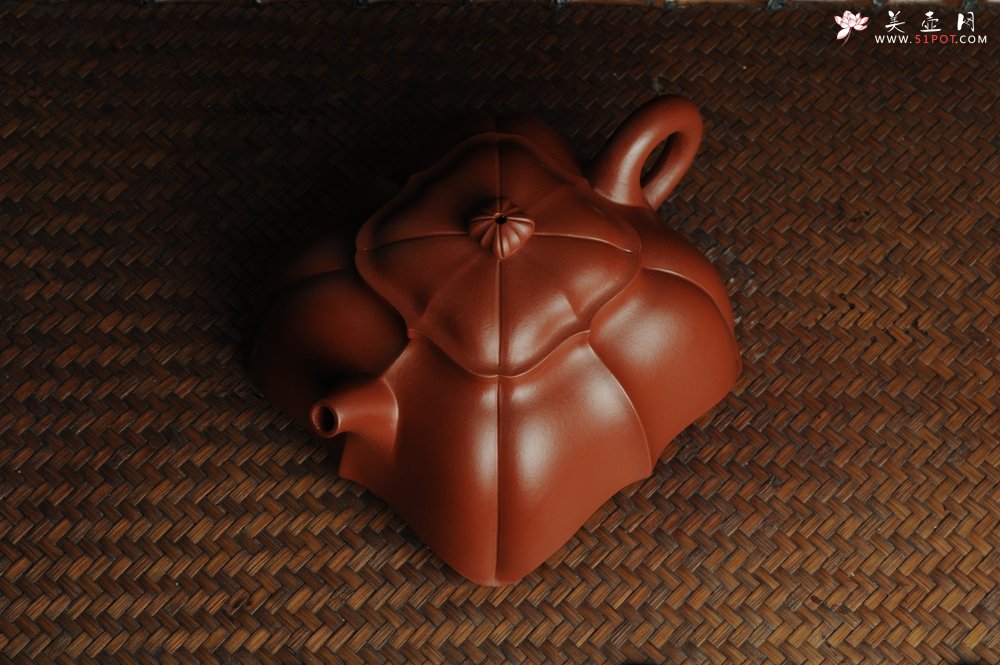 紫砂壶图片：优质大红袍朱泥玉菱壶 端庄秀雅 做工精致 - 宜兴紫砂壶网